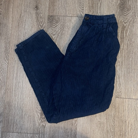 Free people High waisted corduroy trousers navy size 4 - Picture 1 of 8